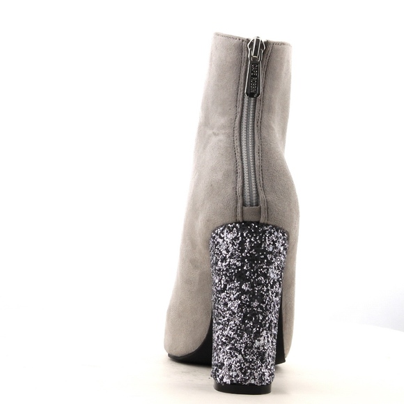 Cape Robbin Beautiful Suede Glitter Heel Bootie - Picture 4 of 5